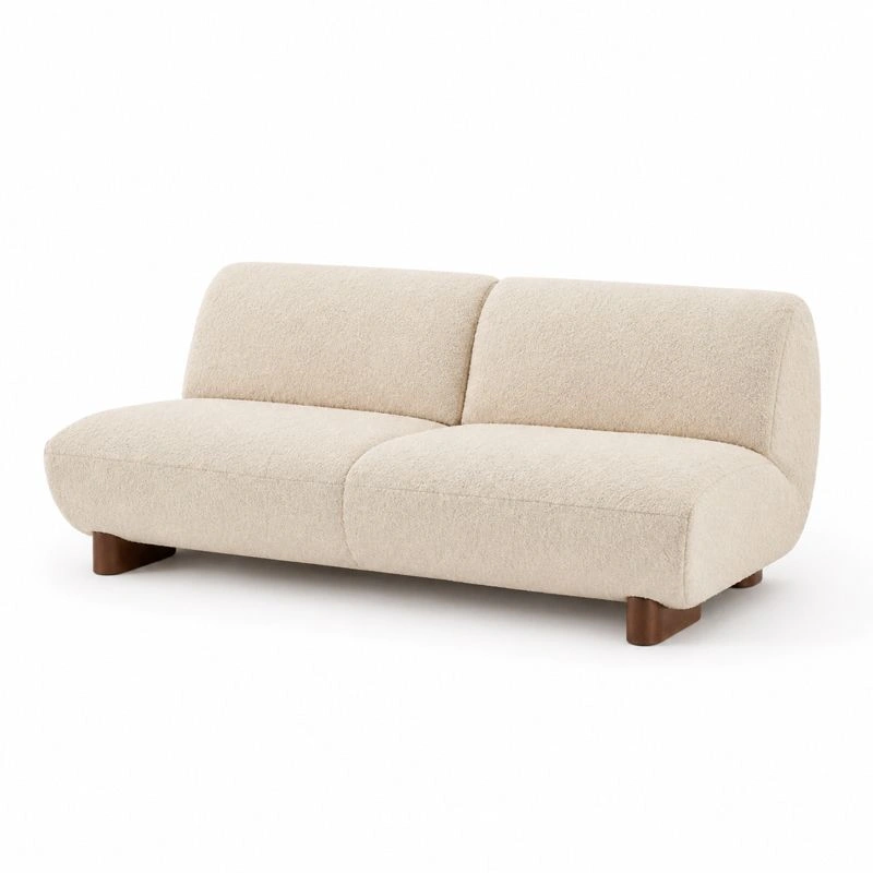 Sofa blanco boucle minimalista 3 plazas-orderkivo